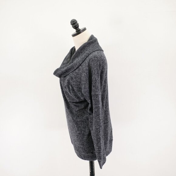 NEW‎ Express One Eleven Gray Knit Medium Cowl Scoop Neck Sweater Rayon Polyester - Picture 6 of 10